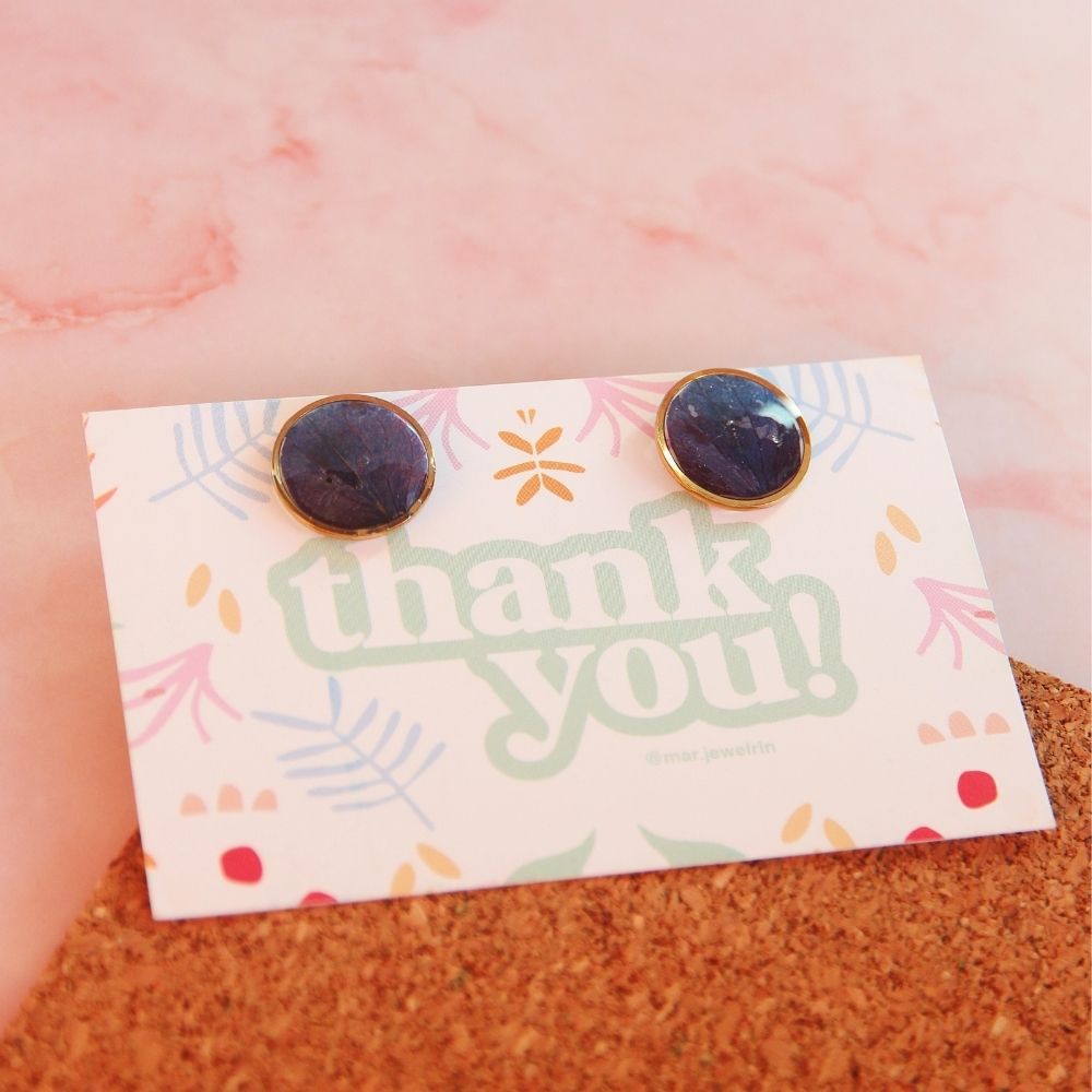 Pendientes botón hortensia