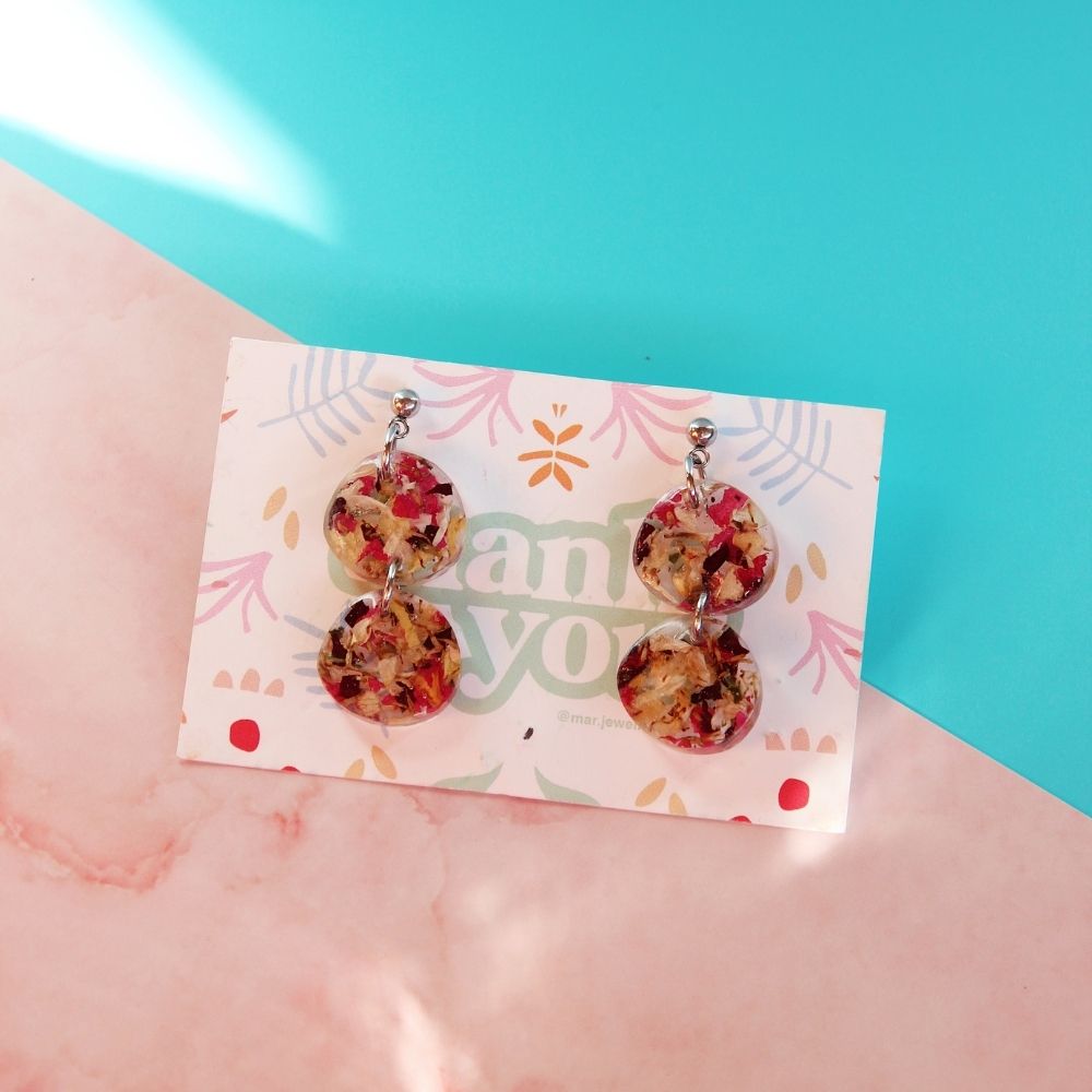 Pendientes dobles pétalos